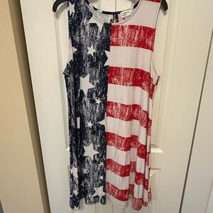 Liberty Red and Blue Starry Striped Ladies dress